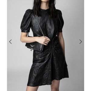 NWT short-sleeved leather dress